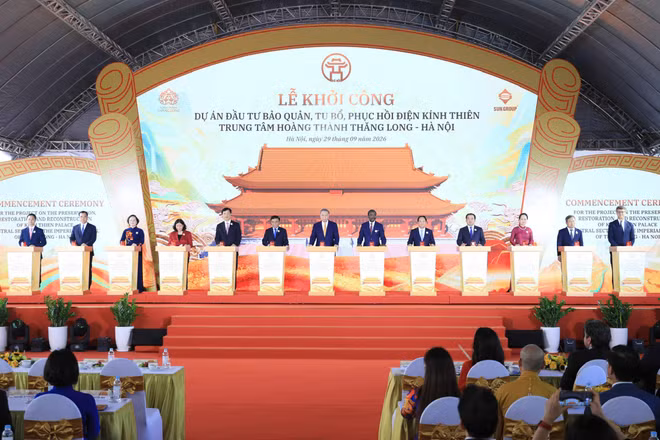 Sun Group là đơn vị thi công dự án phục hồi điện Kính Thiên - Hoàng thành Thăng Long - Hà Nội