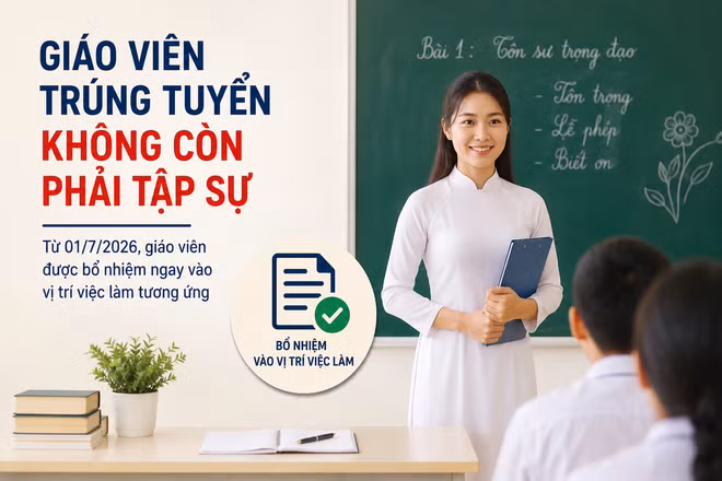 Giáo viên, nhân viên trường học được tuyển dụng trước 01/7/2026, thời gian tập sự ra sao?
