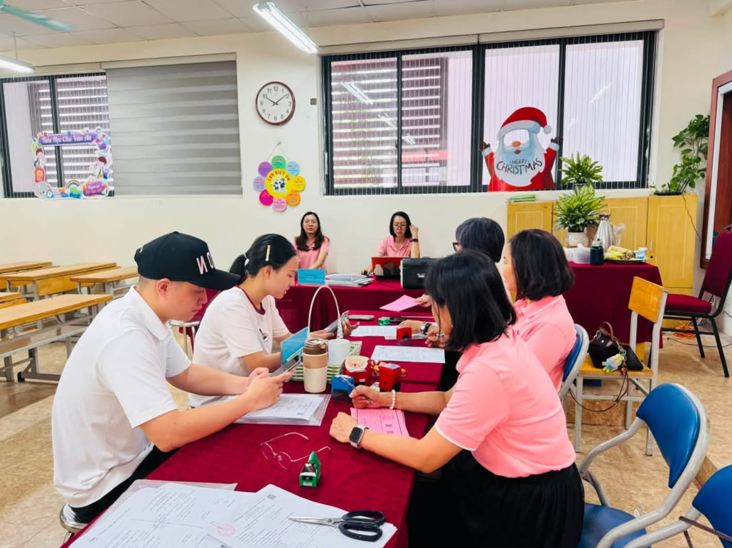 Trường Tiểu học Chu Văn An triển khai công tác tuyển sinh đợt 1 năm học 2026-2027. Ảnh NVCC