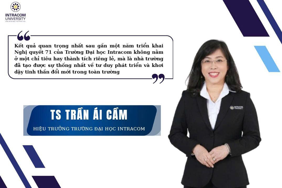 Tiến sĩ Trần Ái Cầm - Hiệu trưởng Trường Đại học Intracom. Ảnh: NTCC.
