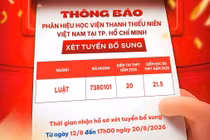 Phân hiệu Học viện Thanh thiếu niên Việt Nam tại TP.HCM xét tuyển bổ sung ngành Luật