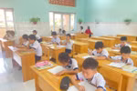 Học sinh tham gia khảo sát lần 2 trong Hội thi nâng cao năng lực phụ đạo giúp học sinh hoàn thành chương trình lớp học - Ảnh CTV