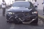 'Tia chớp' Usain Bolt gặp tai nạn, xe BMW nát bét