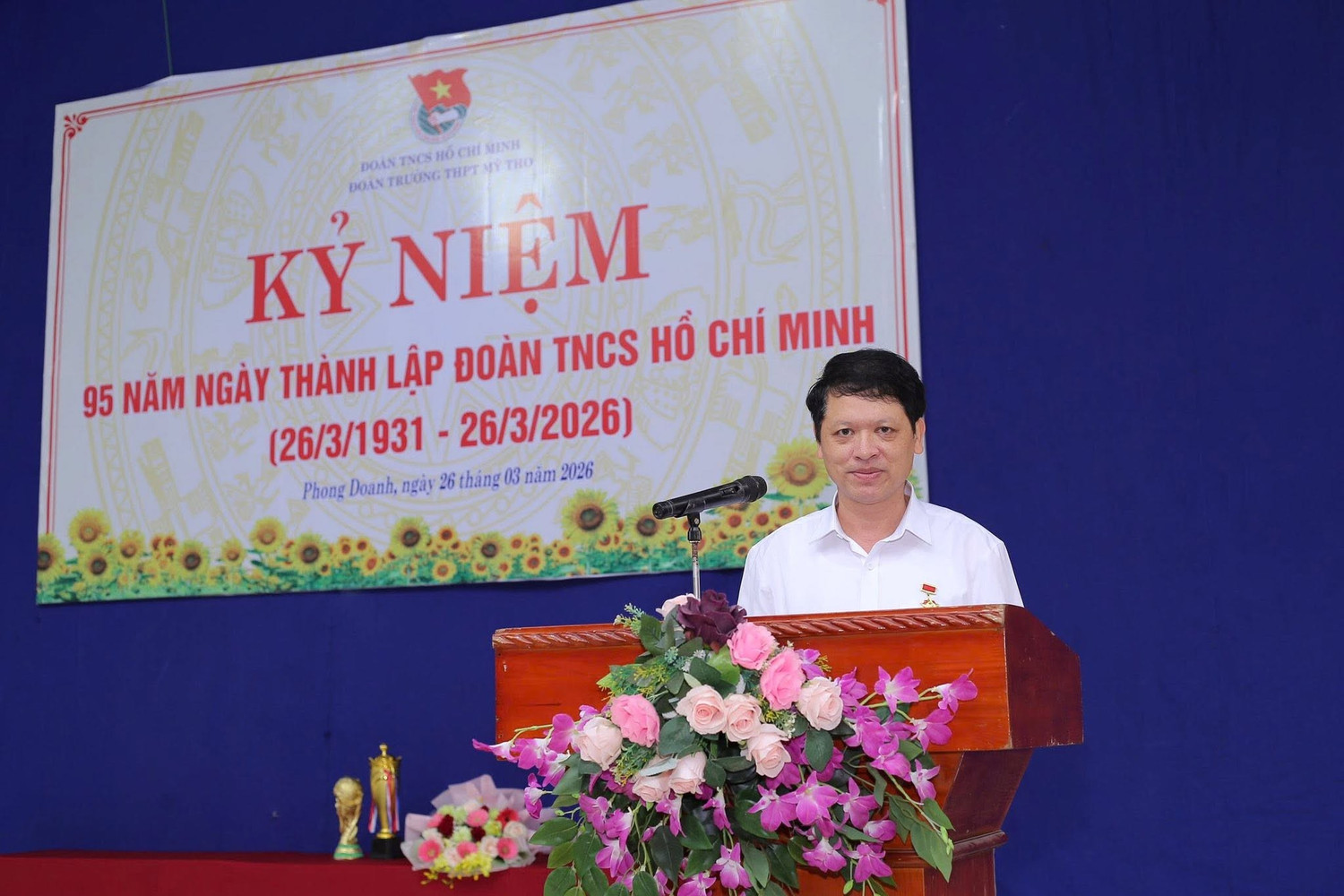 Thầy Hà Văn Hải - Hiệu trưởng Trường Trung học phổ thông Mỹ Tho (xã Phong Doanh, tỉnh Ninh Bình). Ảnh: website nhà trường