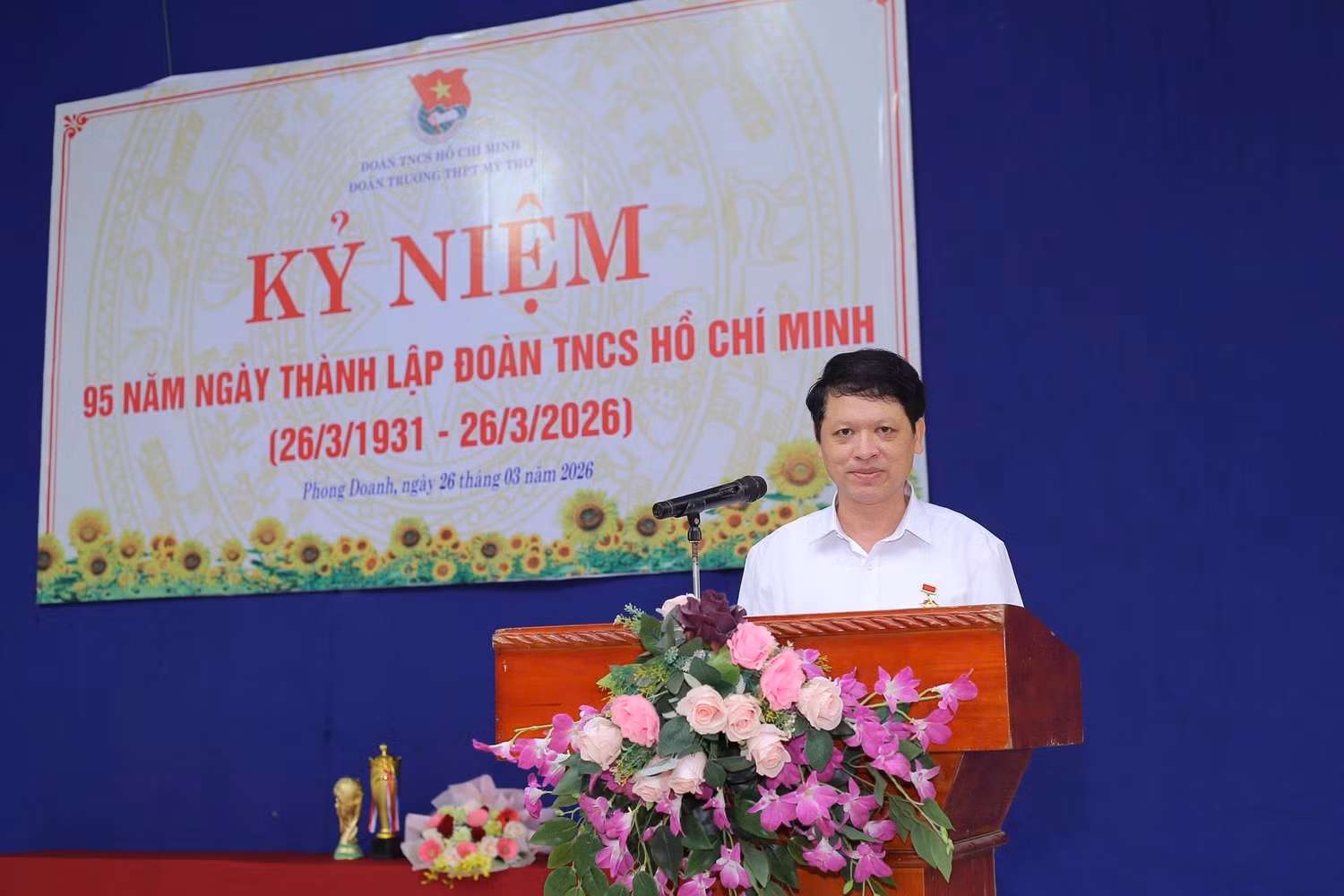 Thầy Hà Văn Hải - Hiệu trưởng Trường Trung học phổ thông Mỹ Tho (xã Phong Doanh, tỉnh Ninh Bình). Ảnh: website nhà trường