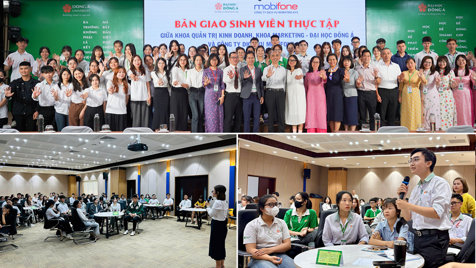 Mobifone - KV3 đón sinh viên khoa Quản trị kinh doanh và Marketing, Trường Đại học Đông Á thực tập nghề nghiệp mỗi năm. Ảnh: NTCC.