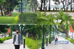 Sinh viên Trường Đại học Xây Dựng - anh Nguyễn Văn Nam đi dạo qua khu vực công viên Thống Nhất đoạn phố Lê Duẩn. Ảnh: Mạnh Đoàn