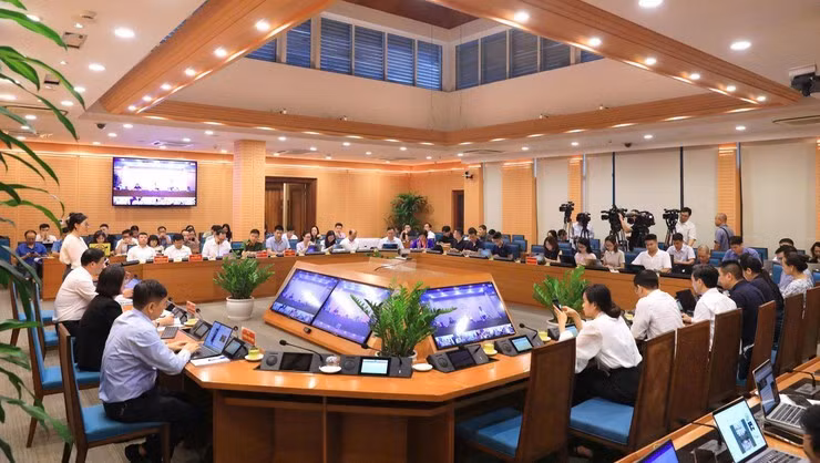 Quang cảnh buổi họp báo. Ảnh: UBND Thành phố Hà Nội.