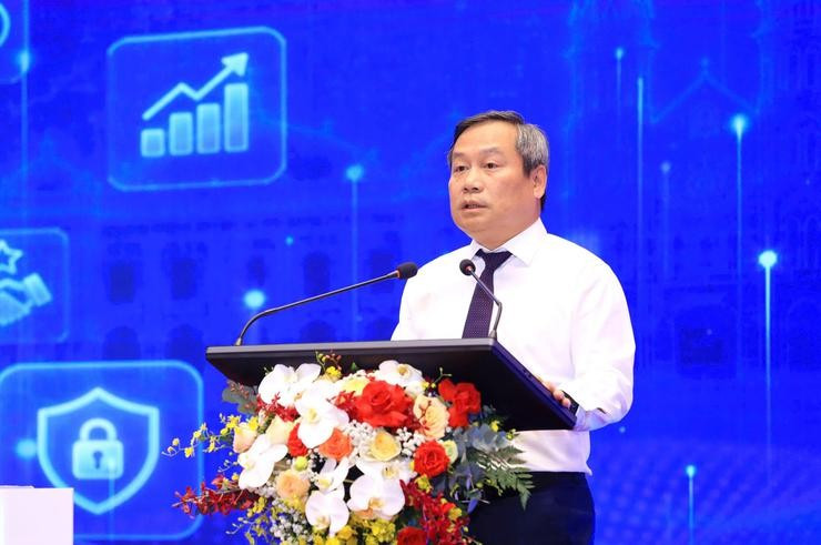 Chủ tịch Ủy ban nhân dân thành phố Hà Nội Vũ Đại Thắng phát biểu tại Lễ ra mắt. Ảnh: hanoi.gov.vn
