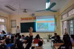 Một tiết học tại Trường Phổ thông dân tộc bán trú Trung học cơ sở Khoen On (xã Khoen On, tỉnh Lai Châu). Ảnh: NTCC