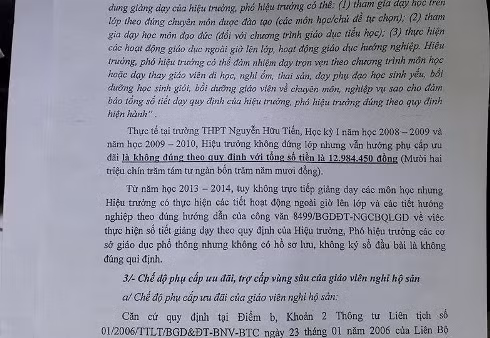Trích kết luận kiểm tra mà Sở GD&ĐT TP.HCM đã công bố tại trường Nguyễn Hữu Tiến (Ảnh: T.Q) Trích kết luận kiểm tra mà Sở GD&ĐT TP.HCM đã công bố tại trường Nguyễn Hữu Tiến (Ảnh: T.Q)