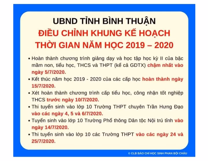 Kế hoạch điều chỉnh khung kế hoạch thời gian năm học (Ảnh Phan Tuyết) Kế hoạch điều chỉnh khung kế hoạch thời gian năm học (Ảnh Phan Tuyết)