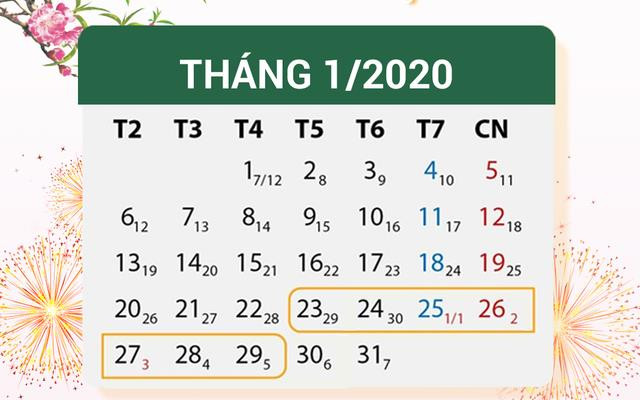 Chốt phương án nghỉ Tết Nguyên đán Canh Tý 2020