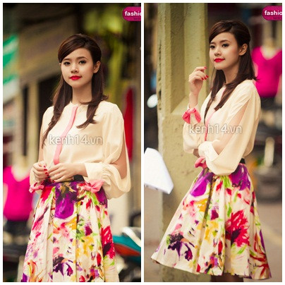 Với bộ trang phục này, trông cô ấy ngọt ngào như một cây kẹo bông vậy. Với bộ trang phục này, trông cô ấy ngọt ngào như một cây kẹo bông vậy.