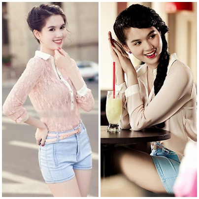 2. Gợi cảm như Ngọc Trinh Vẫn game màu nude đầy quyến rũ, cả 2 chiếc áo sơ mi của Ngọc Trinh được mix khá ăn ý với nhau, tạo cảm giác thật dễ chịu. 2. Gợi cảm như Ngọc Trinh Vẫn game màu nude đầy quyến rũ, cả 2 chiếc áo sơ mi của Ngọc Trinh được mix khá ăn ý với nhau, tạo cảm giác thật dễ chịu.