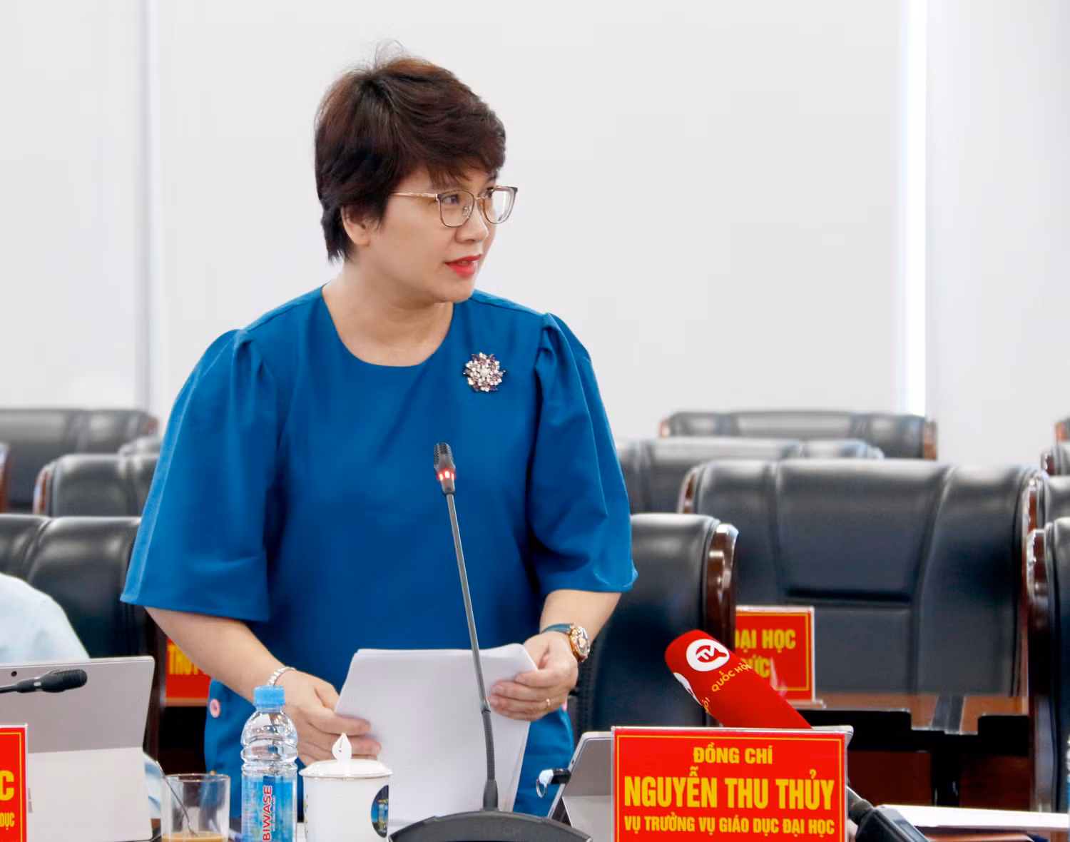 Phó Giáo sư, Tiến sĩ Nguyễn Thu Thủy - Vụ trưởng Vụ Giáo dục đại học (Bộ Giáo dục và Đào tạo).