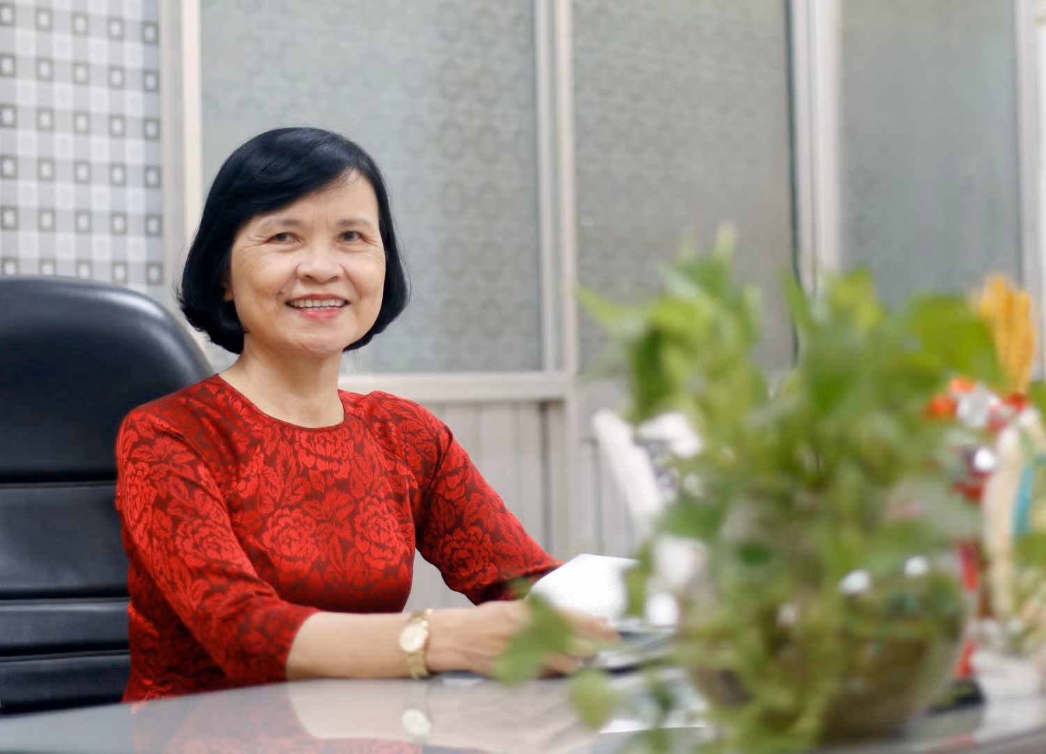Cô Diệp Thị Ngọc Dung - Hiệu trưởng Trường Trung học cơ sở Chu Văn An (thành phố Thủ Dầu Một, tỉnh Bình Dương). Ảnh: Ngân Chi.