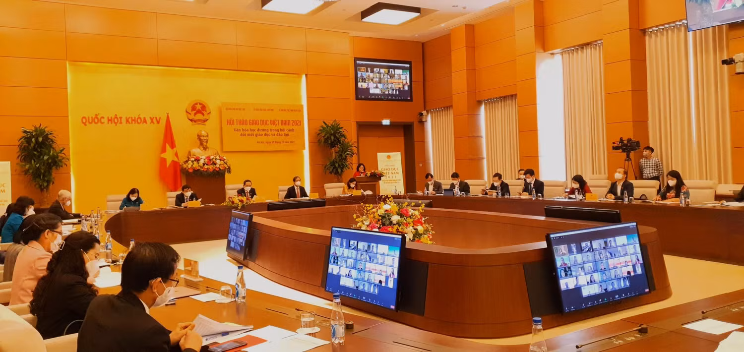 Toàn cảnh buổi Hội thảo “Văn hóa học đường trong bối cảnh đổi mới giáo dục và đào tạo". Ảnh: LC