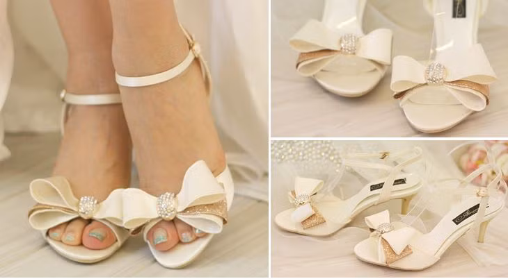 Việc lựa chọn một đôi giày cưới là điều không thể thiếu trong việc chuẩn bị trang phục của các cô dâu. Một đôi giày vừa vặn, đẹp và tinh tế sẽ giúp cô dâu rạng ngời trong từng bước đi.