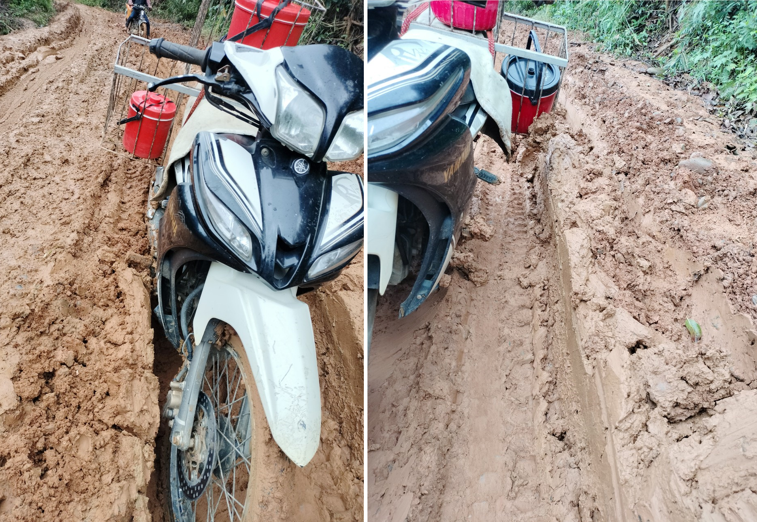 Đường đến điểm bản của các cô nuôi mầm non ở Quảng Trị quá vất vả, khó khăn. Ảnh: Cô nuôi ở Trường mầm non ở Hướng Hóa cung cấp. Đường đến điểm bản của các cô nuôi mầm non ở Quảng Trị quá vất vả, khó khăn. Ảnh: Cô nuôi ở Trường mầm non ở Hướng Hóa cung cấp.