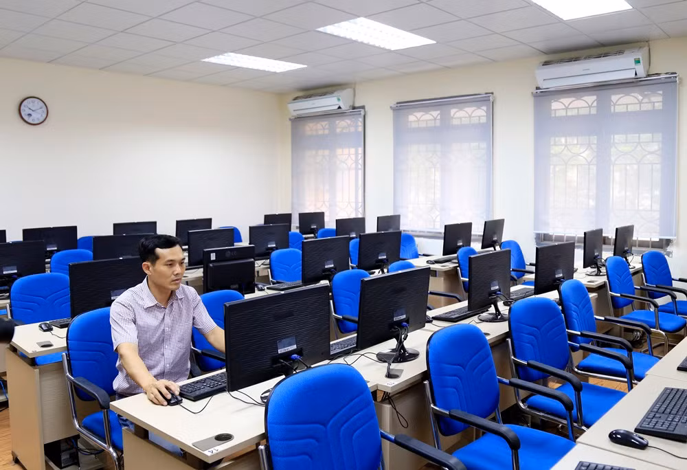 Mọi công tác chuyển bị cho thí sinh dự thi trên máy tính đã hoàn tất.
