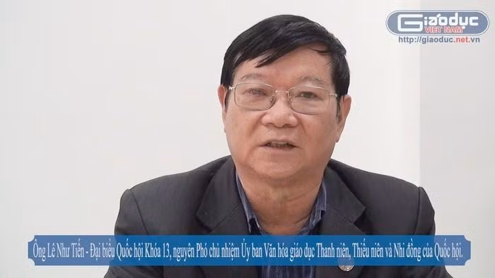 Ông Lê Như Tiến - nguyên Phó Chủ nhiệm Ủy ban Văn hóa, Giáo dục, Thanh niên, Thiếu niên và Nhi đồng của Quốc hội (Đại biểu Quốc hội khóa XII, XIII). Ảnh: Tùng Dương.