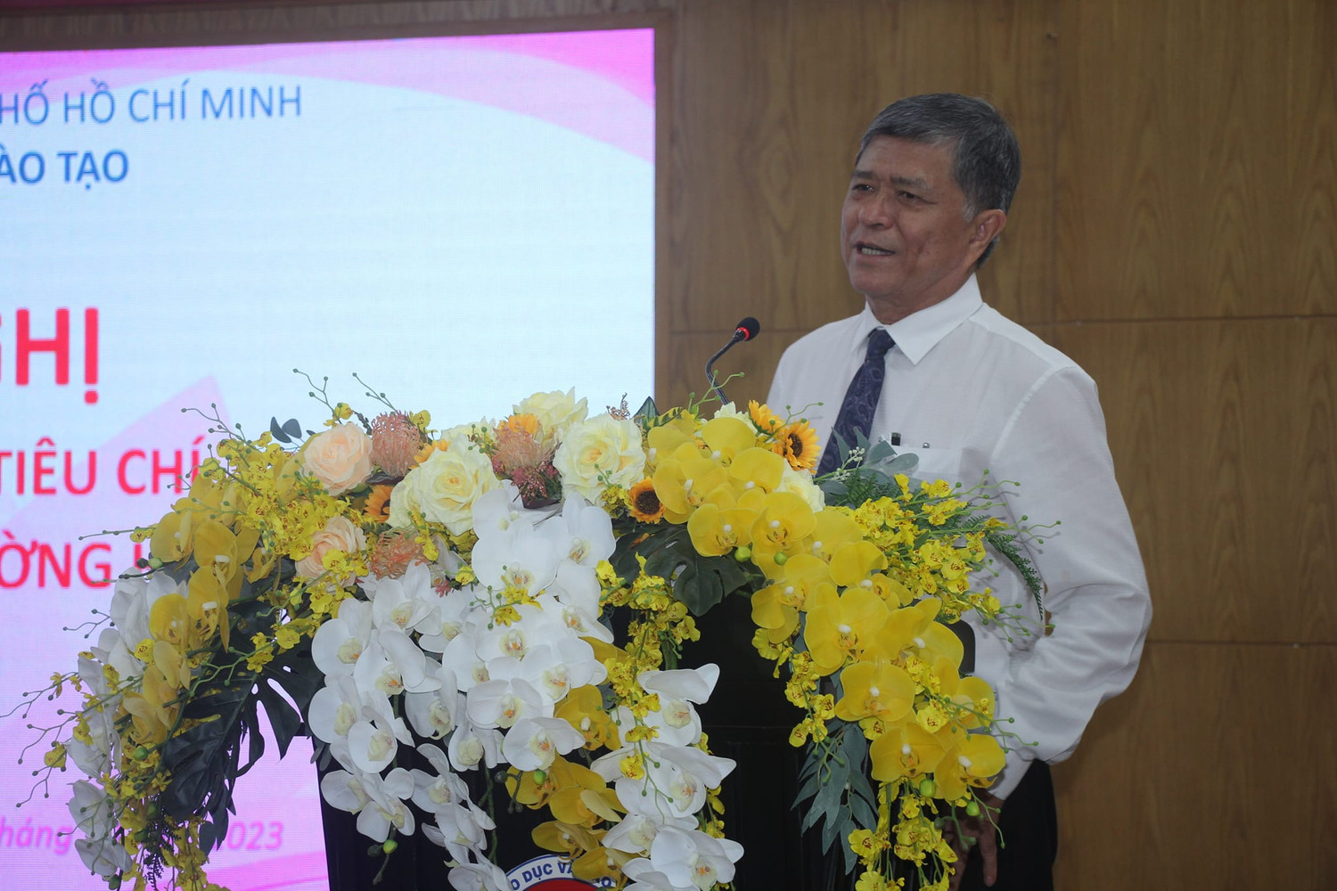 Ông Nguyễn Văn Hiếu - Giám đốc Sở Giáo dục và Đào tạo Thành phố Hồ Chí Minh phát biểu (ảnh: V.D)