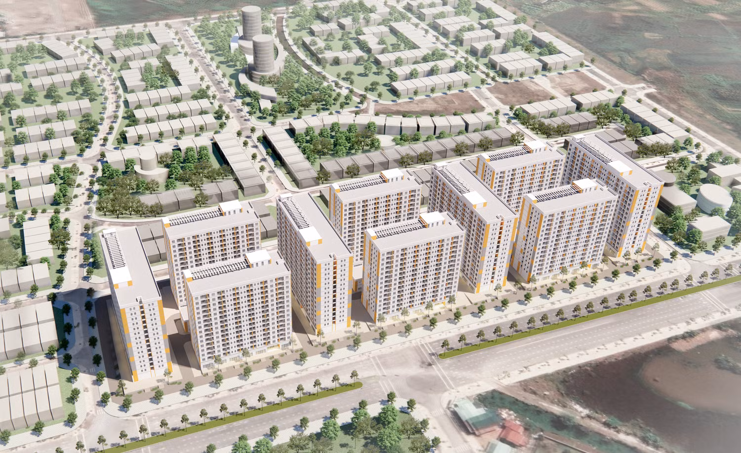 Dự án nhà ở xã hội thuộc Khu đô thị - dịch vụ thương mại và nhà ở công nhân Tràng Duệ tại huyện An Dương có quy mô hơn 2.500 căn (Ảnh phối cảnh dự án) Dự án nhà ở xã hội thuộc Khu đô thị - dịch vụ thương mại và nhà ở công nhân Tràng Duệ tại huyện An Dương có quy mô hơn 2.500 căn (Ảnh phối cảnh dự án)
