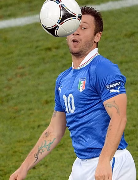 Tiền đạo Antonio Cassano (Italia)