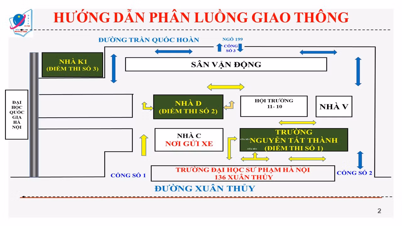 Sơ đồ các điểm thi. Ảnh: Website nhà trường Sơ đồ các điểm thi. Ảnh: Website nhà trường