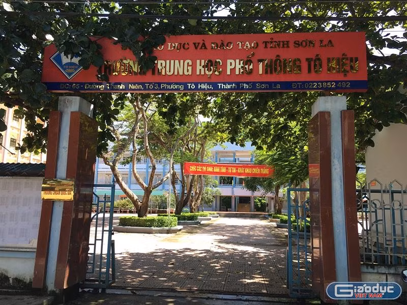 Trường trung học phổ thông Tô Hiệu (Sơn La) có nhiều thí sinh có điểm thi cao bất thường, trong đó có thí sinh đỗ top 3 đại học Y Hà Nội đã bị phát hiện được nâng điểm. Ảnh: Vũ Phương.