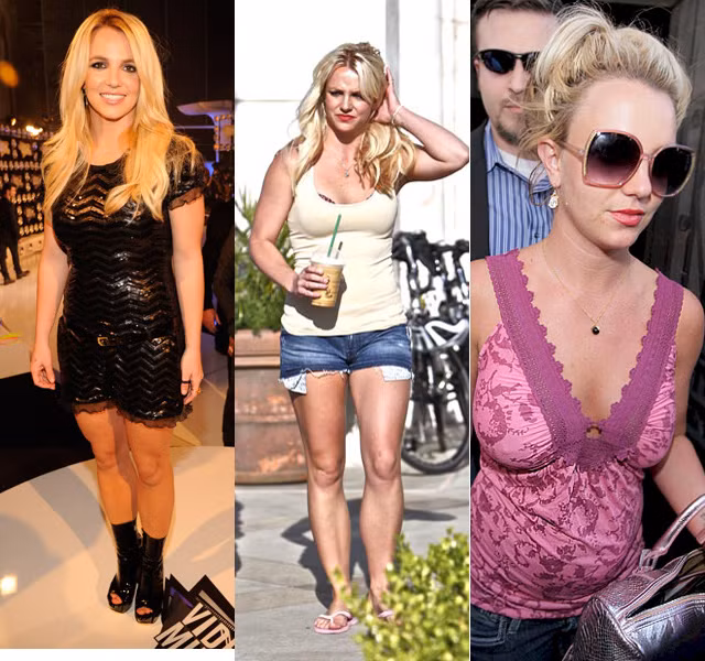 Britney Spear đúng là vô đối. Trên thảm đỏ trông cô nàng còn "đẹp dáng", sau ánh đèn hào nhoáng, công chúa nhạc Pop "hiện nguyên hình" là bà mẹ hai còn xồ xề.
