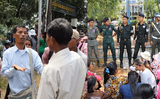 Dân Campuchia biểu tình giữ đất trước doanh nghiệp Trung Quốc. Hình minh họa. Dân Campuchia biểu tình giữ đất trước doanh nghiệp Trung Quốc. Hình minh họa.