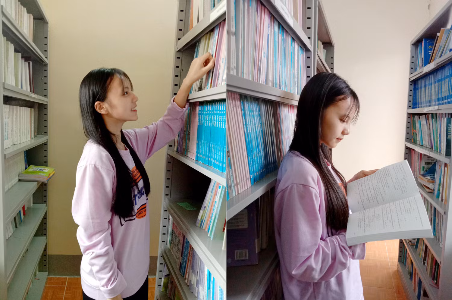 Mỷ chăm chỉ lên thư viện đọc sách mỗi khi có thời gian rảnh rỗi. (Ảnh: Nhân vật cung cấp).