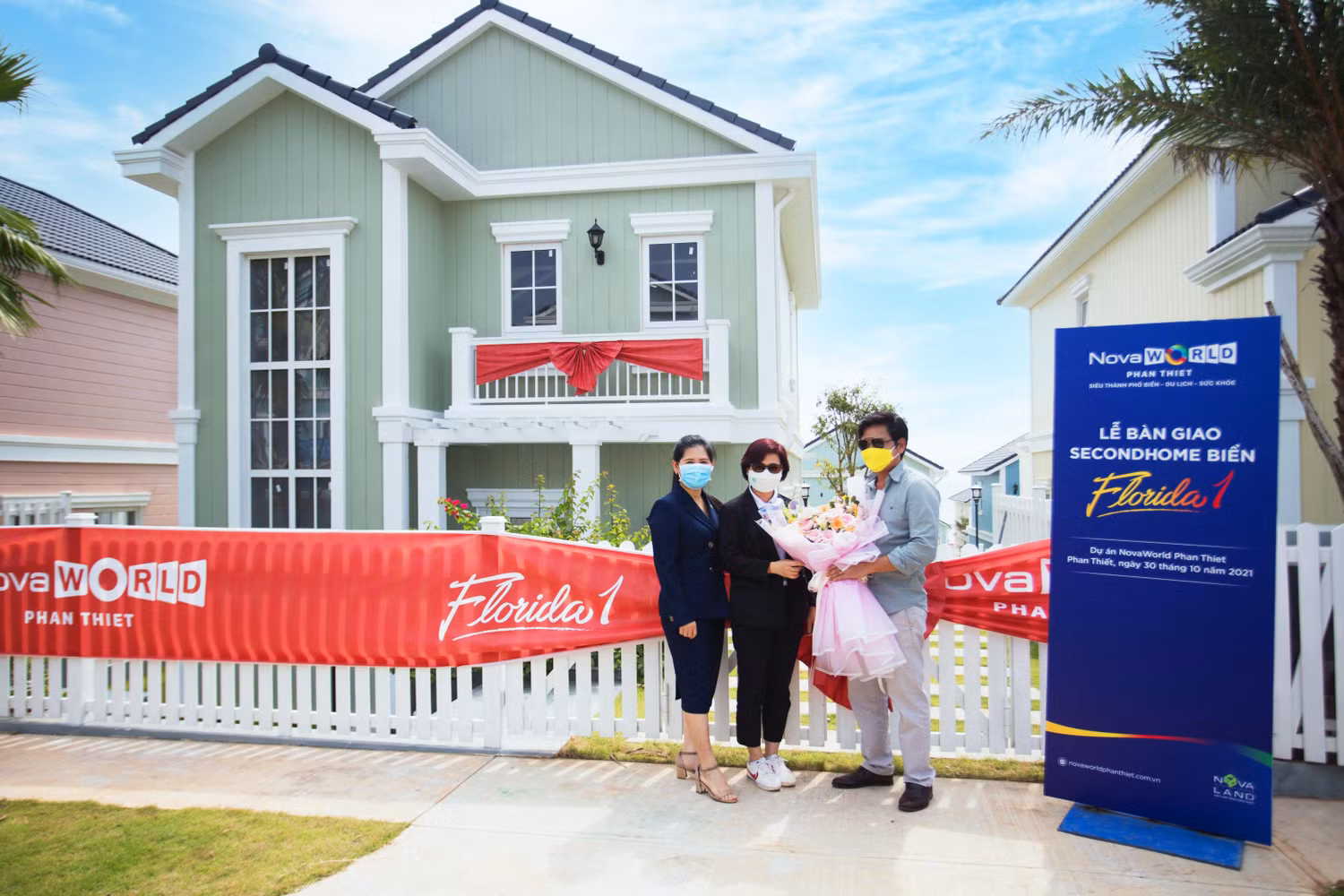 Nhờ tốc độ xây dựng ổn định, NovaWorld Phan Thiet đã hoàn thiện khu second home đầu tiên để khách hàng có thể đến đây du lịch dịp cuối năm. (Ảnh: Lễ bàn giao second home Florida 1)