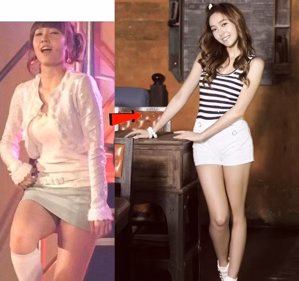 Còn đây cũng là một thành viên của SNSD, Jessica, và sự thật cũng cho thấy cặp chân “bự” của cô cũng đã được tác động đến để được thon thả như bây giờ.
