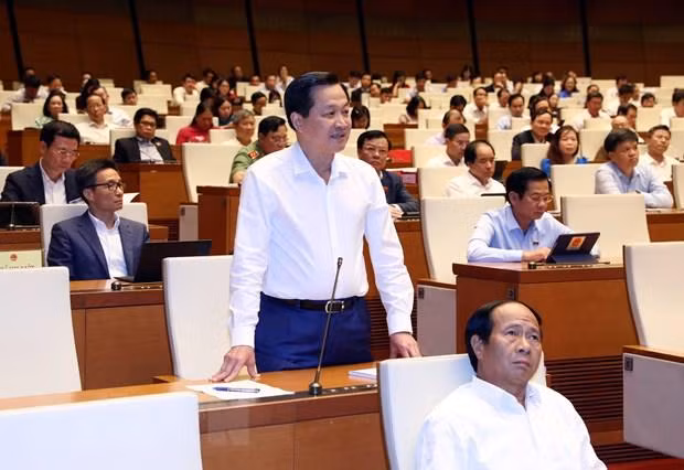 Phó Thủ tướng Chính phủ Lê Minh Khái phát biểu ý kiến. (Ảnh: Phạm Kiên/TTXVN) Phó Thủ tướng Chính phủ Lê Minh Khái phát biểu ý kiến. (Ảnh: Phạm Kiên/TTXVN)