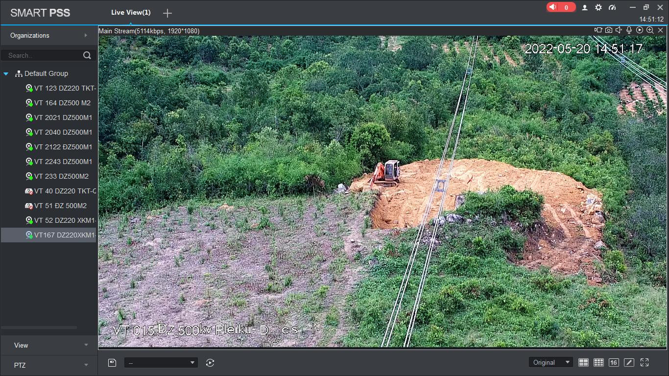 Camera giám sát phát hiện phương tiện khai thác đất dưới đường dây Camera giám sát phát hiện phương tiện khai thác đất dưới đường dây