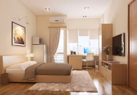 Thiết kế căn hộ đơn 25 m2 của dự án FPT Smart Nano Flat.