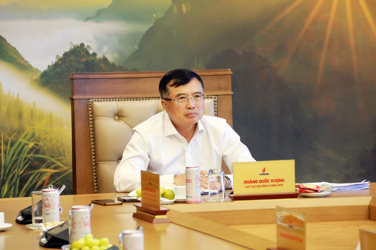 Chủ tịch Hội đồng Thành viên Petrovietnam Hoàng Quốc Vượng phát biểu chỉ đạo hội nghị