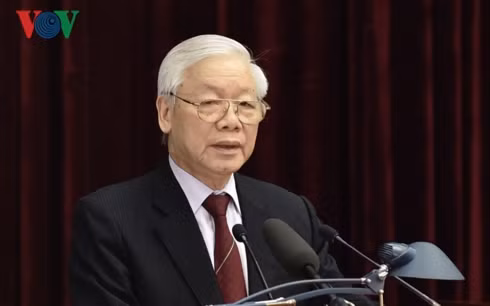 Tổng Bí thư, Chủ tịch nước Nguyễn Phú Trọng phát biểu khai mạc Hội nghị Trung ương 9 khóa XII. Ảnh: VOV Tổng Bí thư, Chủ tịch nước Nguyễn Phú Trọng phát biểu khai mạc Hội nghị Trung ương 9 khóa XII. Ảnh: VOV