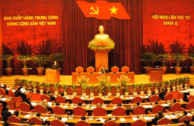 Khai mạc Hội nghị lần thứ tư Ban Chấp hành Trung ương Đảng (Khóa X) (Ảnh: baoquangninh.com.vn).
