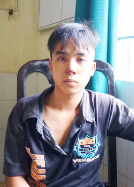 Hung thủ Đức tại cơ quan công an.