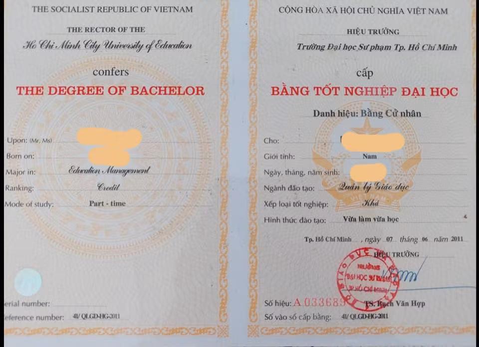 Nhiều nhà giáo đang là quản lý nhà trường bị xuống hạng vì bằng cử nhân Quản lý giáo dục không được quy đổi (Ảnh do bạn đọc cung cấp) Nhiều nhà giáo đang là quản lý nhà trường bị xuống hạng vì bằng cử nhân Quản lý giáo dục không được quy đổi (Ảnh do bạn đọc cung cấp)