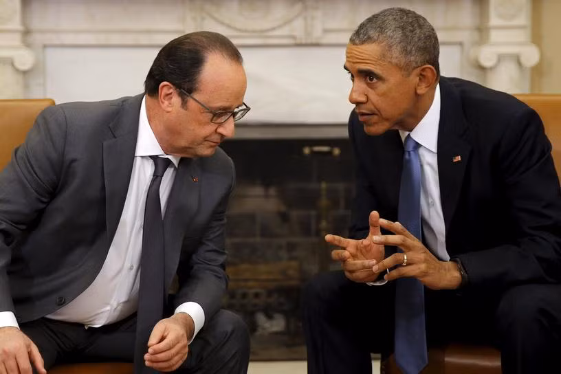 Tổng thống Mỹ Barack Obama và người đồng cấp Pháp Francis Hollande Tổng thống Mỹ Barack Obama và người đồng cấp Pháp Francis Hollande