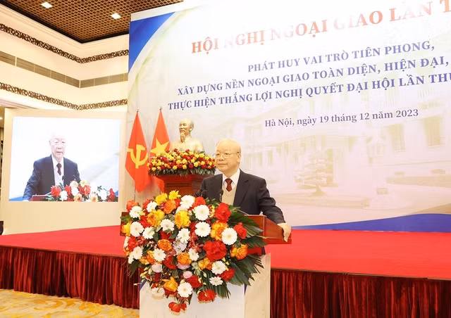 Tổng Bí thư Nguyễn Phú Trọng phát biểu chỉ đạo tại Hội nghị Ngoại giao lần thứ 32.