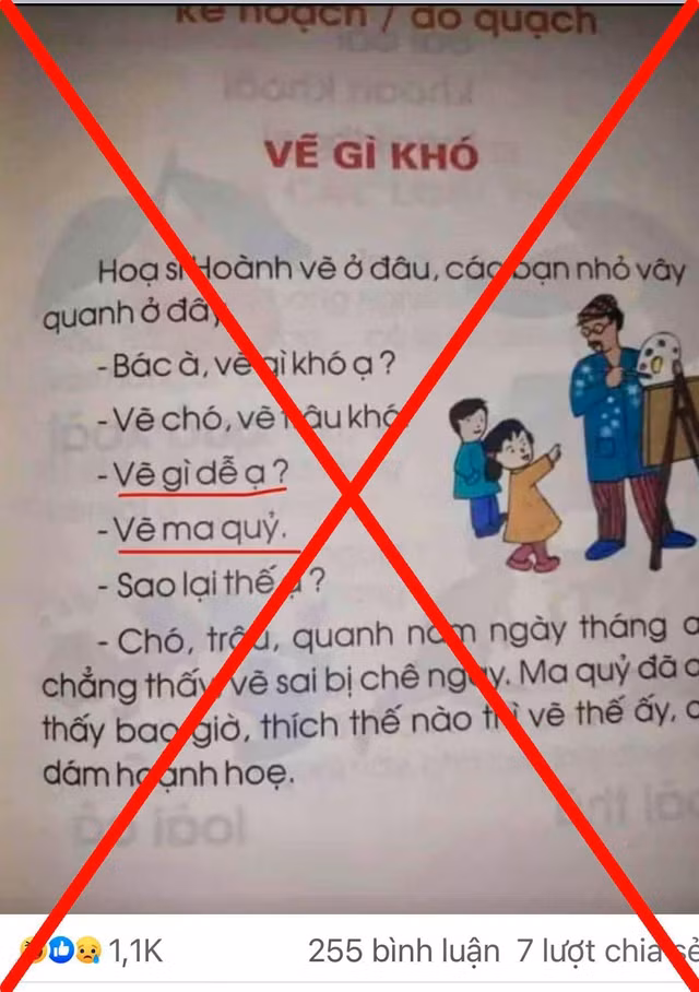 Nhiều trang mạng xã hội lan truyền thông tin sai lệch về ngữ liệu trong sách giáo khoa phổ thông.