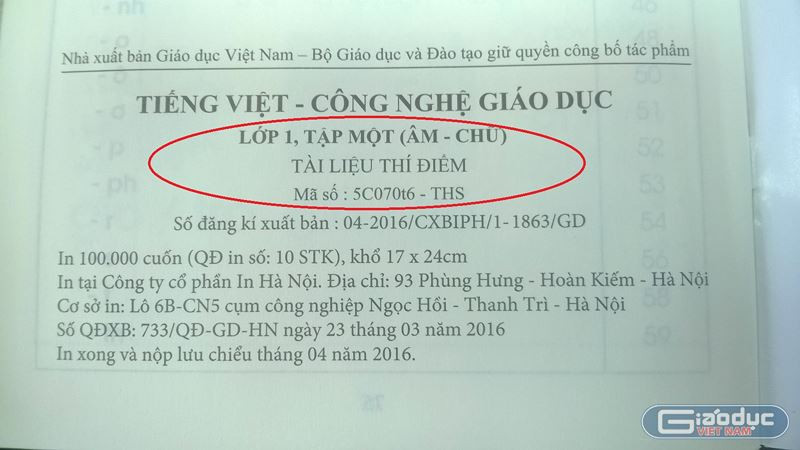 Tiếng Việt 1 Công nghệ giáo dục vẫn đang trong giai đoạn "thí điểm", dù được "thẩm định", nhưng không thẩm định về tính pháp lý trong việc triển khai tài liệu này như sách giáo khoa theo Điều 29 Luật Giáo dục hiện hành.