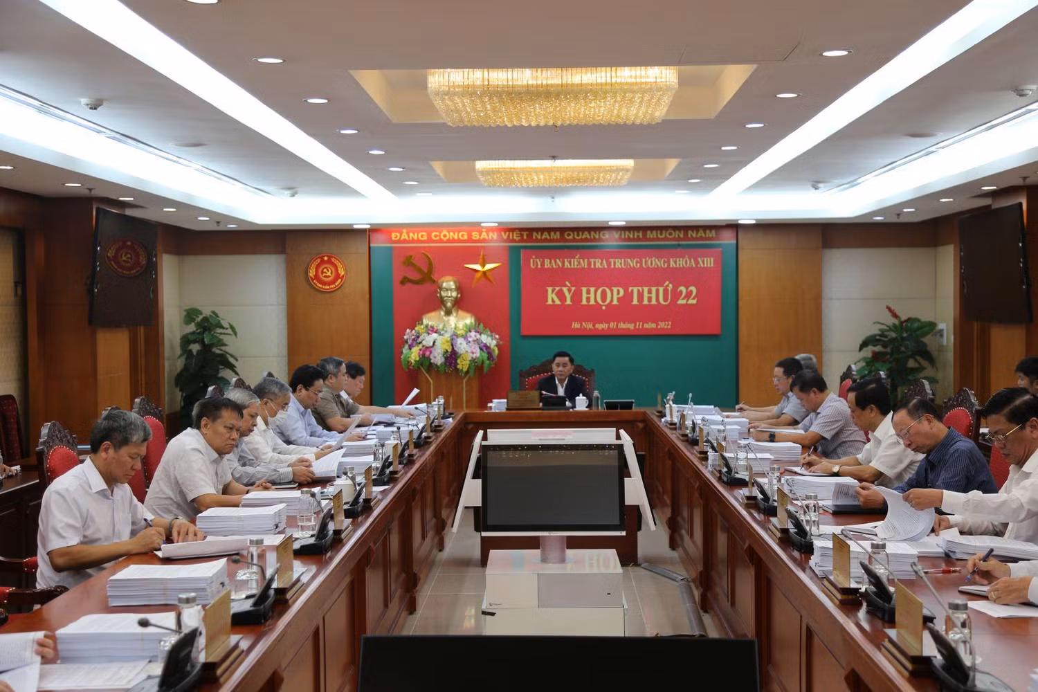 Trong hai ngày 1 và 2/11/2022, tại Hà Nội, Ủy ban Kiểm tra Trung ương đã họp Kỳ thứ 22. Ảnh: Ủy ban Kiểm tra Trung ương Trong hai ngày 1 và 2/11/2022, tại Hà Nội, Ủy ban Kiểm tra Trung ương đã họp Kỳ thứ 22. Ảnh: Ủy ban Kiểm tra Trung ương
