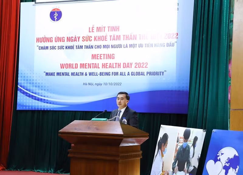 Giáo sư, Tiến sĩ Trần Văn Thuấn, Thứ trưởng Bộ Y tế phát biểu tại sự kiện. Ảnh: Cổng thông tin điện tử Bộ Y tế